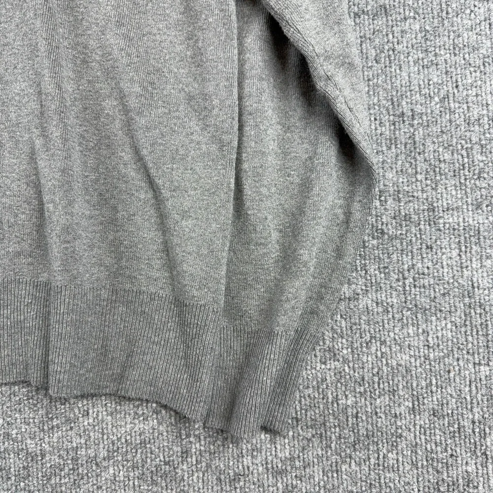 Croft & Barrow Sweater Mens Large Gray Button Cardigan Pima Cotton Knit Crewneck